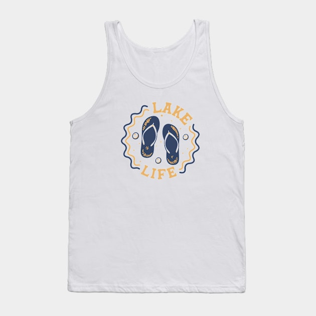 Lake Life // Fun Summer Flip Flop Badge Tank Top by SLAG_Creative